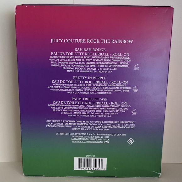 Juicy Couture Rock The Rainbow 3 Piece EDT Rollerball Set - Picture 2 of 2